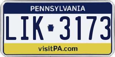 PA license plate LIK3173