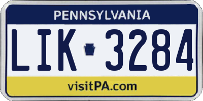 PA license plate LIK3284