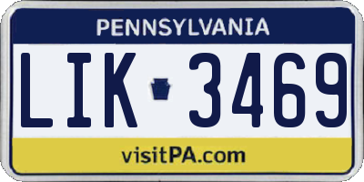 PA license plate LIK3469