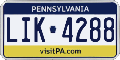 PA license plate LIK4288