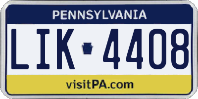 PA license plate LIK4408