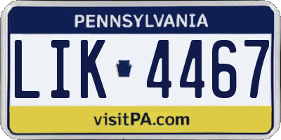 PA license plate LIK4467