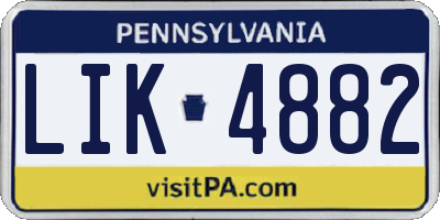 PA license plate LIK4882