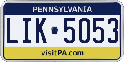 PA license plate LIK5053