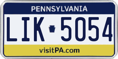 PA license plate LIK5054