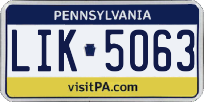 PA license plate LIK5063