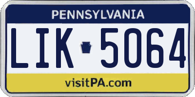 PA license plate LIK5064