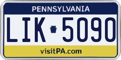PA license plate LIK5090