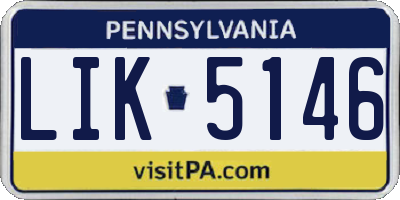 PA license plate LIK5146