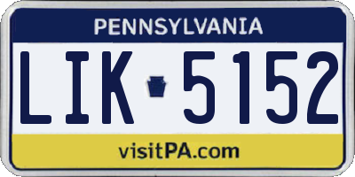 PA license plate LIK5152
