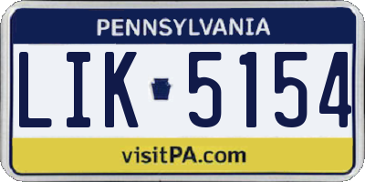 PA license plate LIK5154