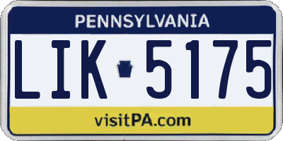 PA license plate LIK5175