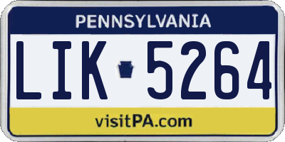 PA license plate LIK5264