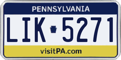 PA license plate LIK5271