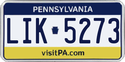 PA license plate LIK5273