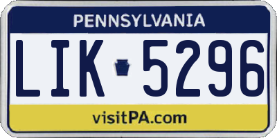 PA license plate LIK5296