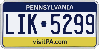 PA license plate LIK5299