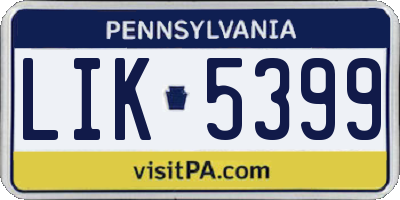 PA license plate LIK5399