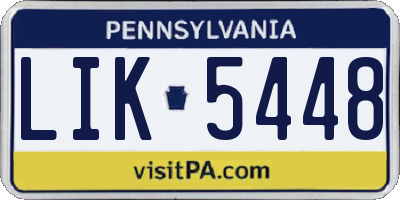 PA license plate LIK5448