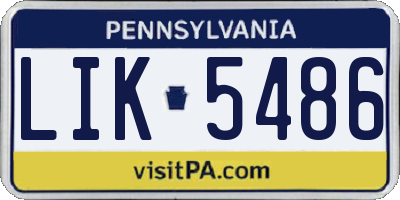 PA license plate LIK5486