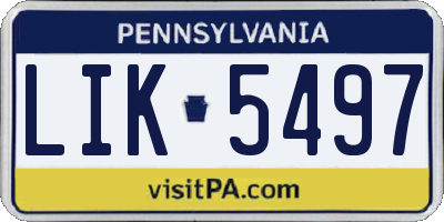 PA license plate LIK5497