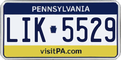 PA license plate LIK5529