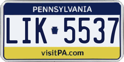 PA license plate LIK5537