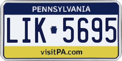 PA license plate LIK5695