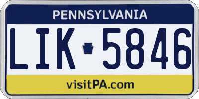 PA license plate LIK5846