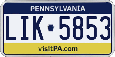 PA license plate LIK5853
