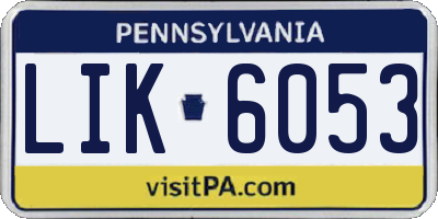 PA license plate LIK6053