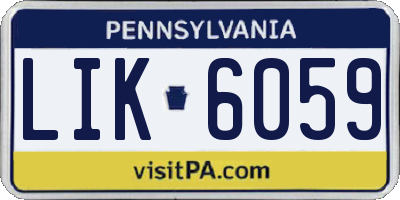 PA license plate LIK6059