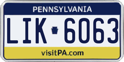 PA license plate LIK6063