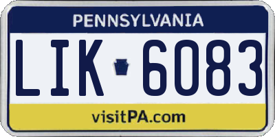 PA license plate LIK6083