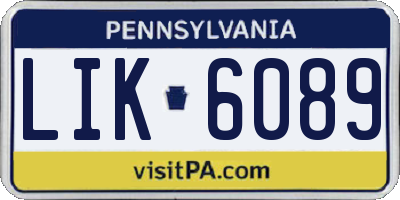 PA license plate LIK6089