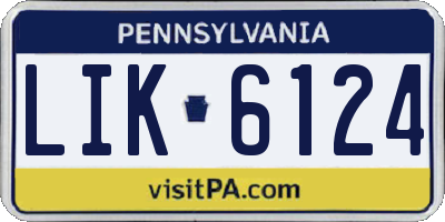 PA license plate LIK6124