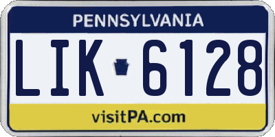 PA license plate LIK6128