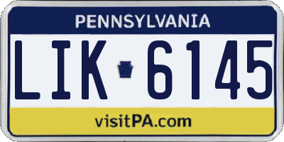 PA license plate LIK6145