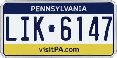 PA license plate LIK6147