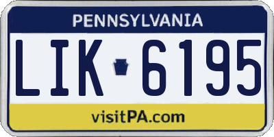 PA license plate LIK6195