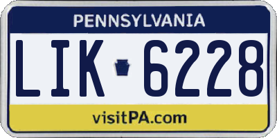 PA license plate LIK6228
