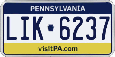 PA license plate LIK6237