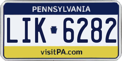 PA license plate LIK6282