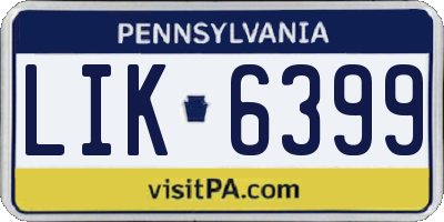 PA license plate LIK6399