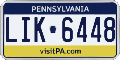 PA license plate LIK6448