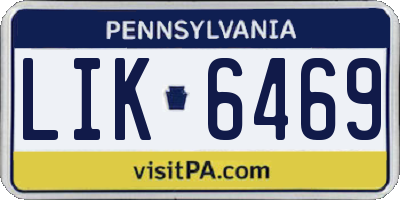 PA license plate LIK6469