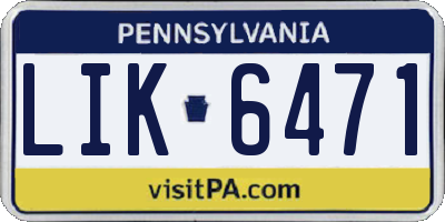PA license plate LIK6471
