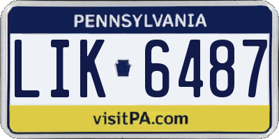 PA license plate LIK6487