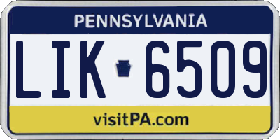 PA license plate LIK6509