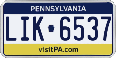 PA license plate LIK6537